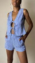 Load image into Gallery viewer, Americana Striped Denim Short Set