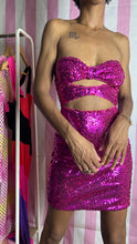 Load image into Gallery viewer, Pretty At The Disco Pink Sequin Mini Dress