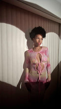 Load image into Gallery viewer, Pink Multi Mesh Maxi Cover Up