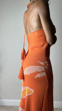 Load image into Gallery viewer, Island Vibe Orange Tropical Print Knit Midi Dress