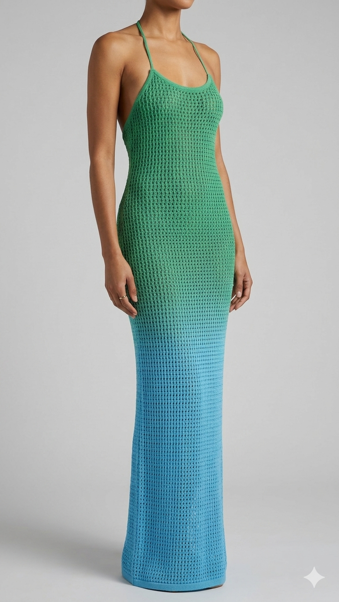 Ariel Ombre Crochet Mermaid Maxi Dress – TxC Clothing