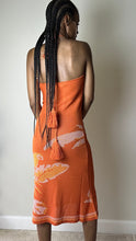 Load image into Gallery viewer, Island Vibe Orange Tropical Print Knit Midi Dress