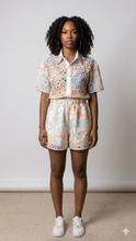 Load image into Gallery viewer, In the Mix Eyelet Tropical Print Short Set