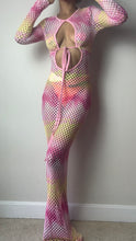 Load image into Gallery viewer, Pink Multi Mesh Maxi Cover Up