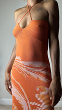 Load image into Gallery viewer, Island Vibe Orange Tropical Print Knit Midi Dress
