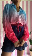 Load image into Gallery viewer, Cotton Candy Multicolor Ombre Plisse Short Set