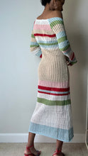Load image into Gallery viewer, Striped Crochet Midi Dress