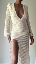 Load image into Gallery viewer, Fly Me Out Cream Crochet Maxi Dress
