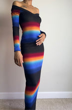 Load image into Gallery viewer, After Sun Off Shoulder Gradient Maxi Dress