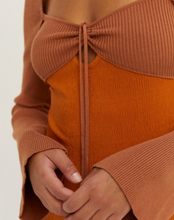 Load image into Gallery viewer, Two Tone Rust Maxi Dress