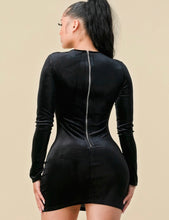 Load image into Gallery viewer, Got Me Twisted Velvet Mini Dress