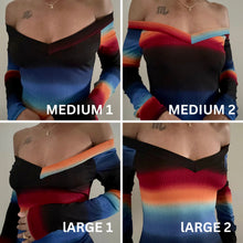 Load image into Gallery viewer, After Sun Off Shoulder Gradient Maxi Dress