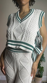 Load image into Gallery viewer, Varsity Cable Knit Sweater Pant Set
