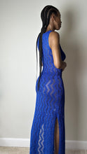 Load image into Gallery viewer, Ocean Blue Metallic Knit Maxi Dress
