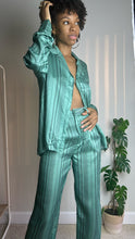 Load image into Gallery viewer, Bailey Sage Satin Pant Set
