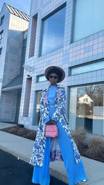 Load image into Gallery viewer, Floral Two Tone Trench Coat

