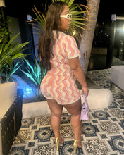 Load image into Gallery viewer, Don’t Blush Wave Knit Romper
