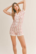 Load image into Gallery viewer, Don’t Blush Wave Knit Romper
