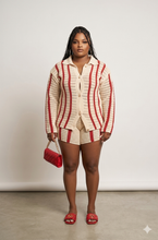 Load image into Gallery viewer, Candy Stripe Crochet Short Set
