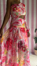 Load image into Gallery viewer, Garden Party One Shoulder Floral Print Maxi Dress
