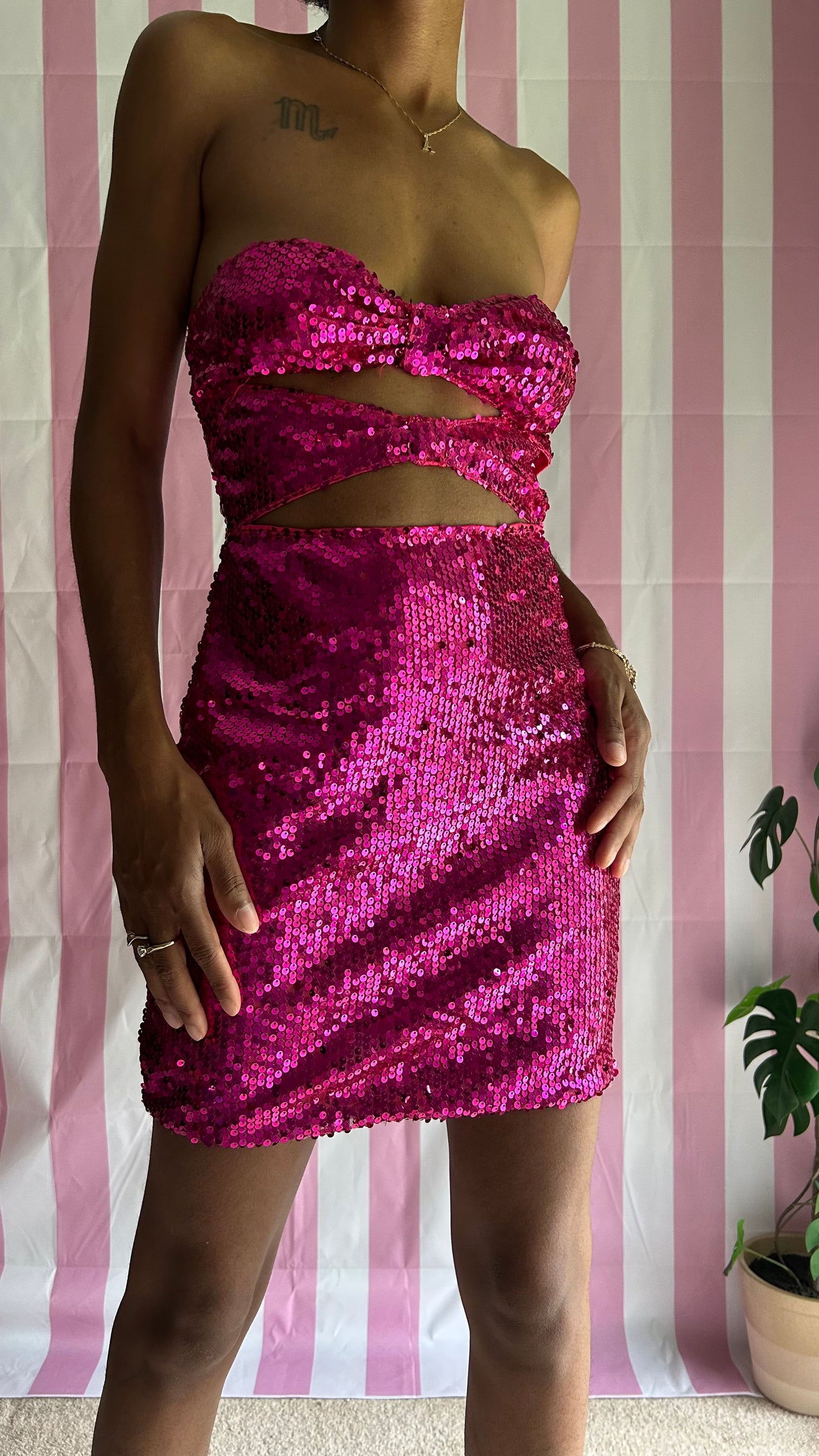 Pretty At The Disco Pink Sequin Mini Dress