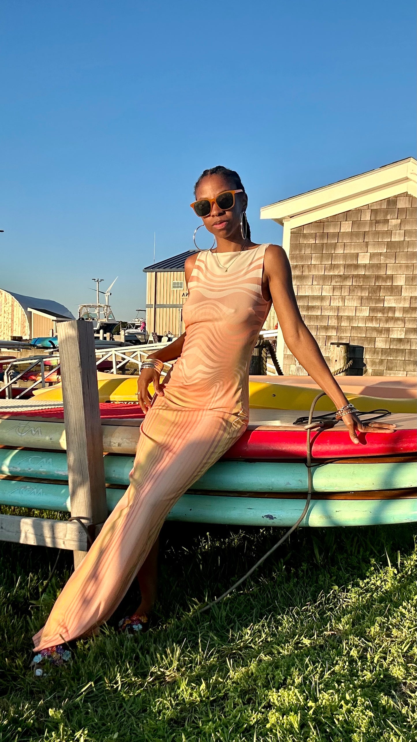 Here Comes The Sun Orange Bodycon Maxi