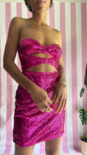 Load image into Gallery viewer, Pretty At The Disco Pink Sequin Mini Dress
