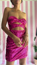 Load image into Gallery viewer, Pretty At The Disco Pink Sequin Mini Dress
