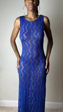Load image into Gallery viewer, Ocean Blue Metallic Knit Maxi Dress
