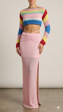 Load image into Gallery viewer, Live In Color Striped Cropped Crochet Sweater
