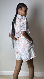 Load image into Gallery viewer, In the Mix Eyelet Tropical Print Short Set
