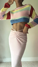Load image into Gallery viewer, Live In Color Striped Cropped Crochet Sweater
