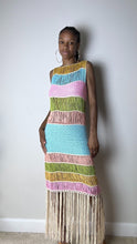 Load image into Gallery viewer, Lost In Paradise Rainbow Fringe Crochet Knit Midi Dress
