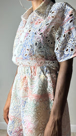 Load image into Gallery viewer, In the Mix Eyelet Tropical Print Short Set
