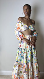 Load image into Gallery viewer, The Riviera Multicolor Floral Print Skirt Set
