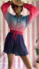 Load image into Gallery viewer, Cotton Candy Multicolor Ombre Plisse Short Set
