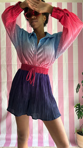 Cotton Candy Multicolor Ombre Plisse Short Set