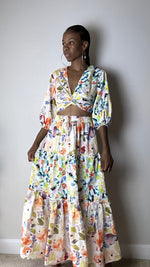 Load image into Gallery viewer, The Riviera Multicolor Floral Print Skirt Set
