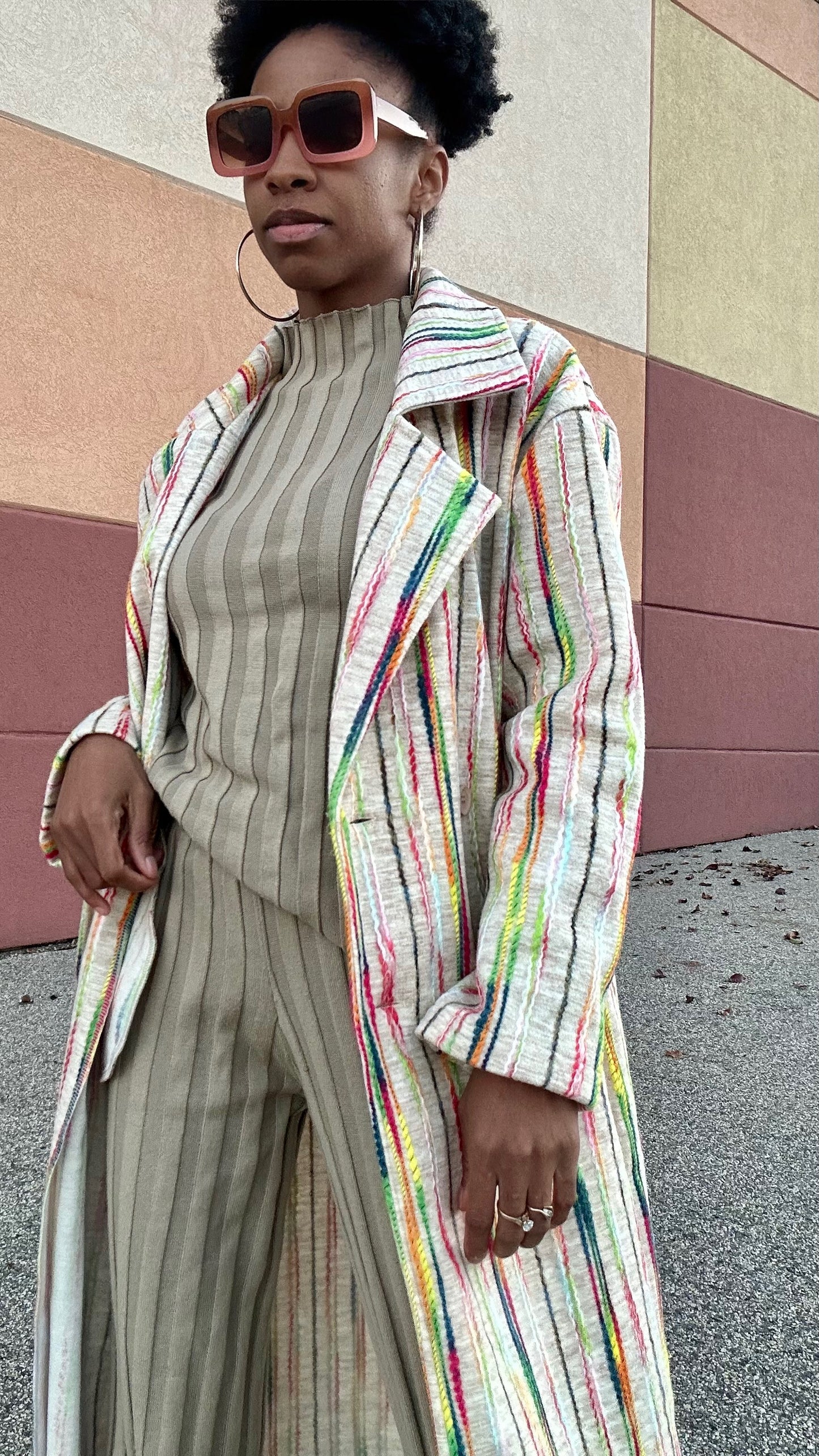 Neutral Ground Multicolor Pea Coat