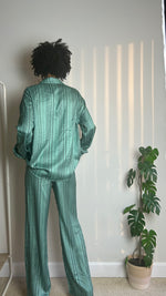 Load image into Gallery viewer, Bailey Sage Satin Pant Set
