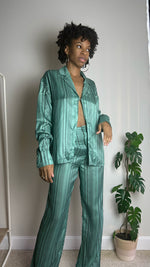 Load image into Gallery viewer, Bailey Sage Satin Pant Set
