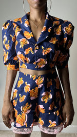Load image into Gallery viewer, Navy Floral Print Short Set
