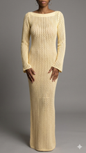 Load image into Gallery viewer, Mellow Open Back Crochet Maxi Dress
