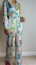 Load image into Gallery viewer, Palm Springs Tropical Print Satin Pant Set
