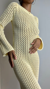 Mellow Open Back Crochet Maxi Dress