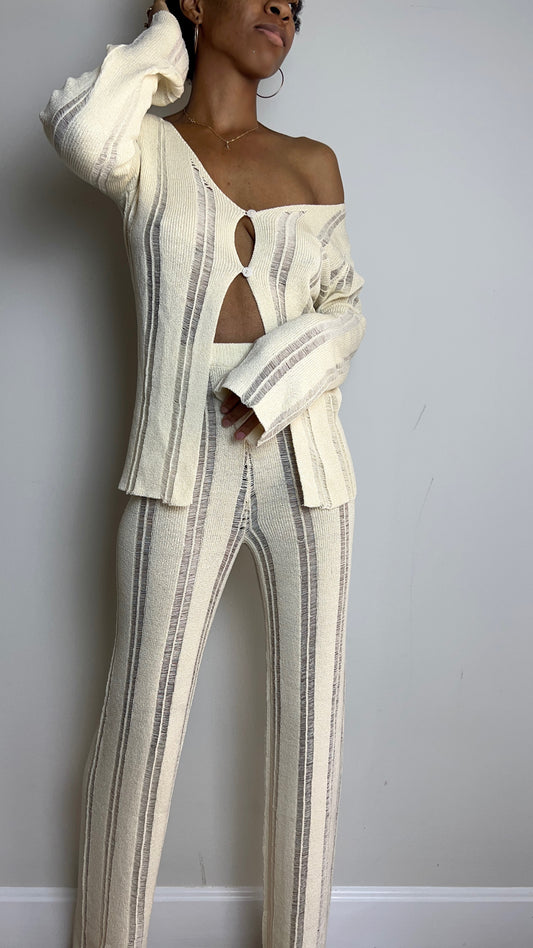 Resort Vibes Ladder Knit Pant Set