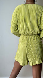 Load image into Gallery viewer, Lime Green Plisse Short Set
