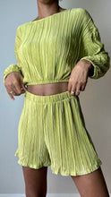 Load image into Gallery viewer, Lime Green Plisse Short Set
