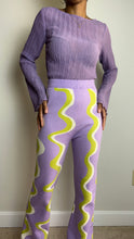Load image into Gallery viewer, Lavender Swirl Knit Sweater Pants
