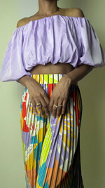 Load image into Gallery viewer, Lavender Off the Shoulder Crop Top
